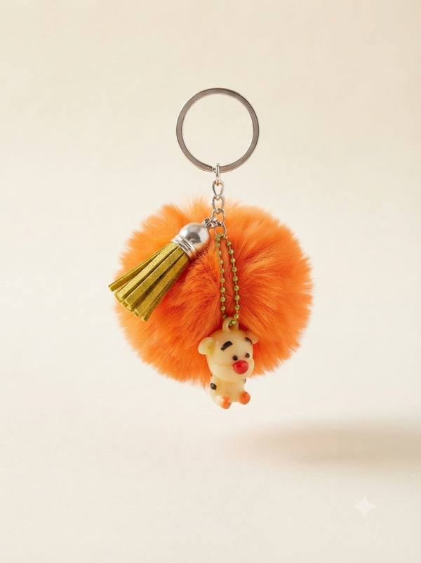 Porte clés Pompon Orange
