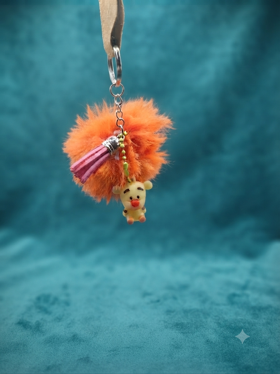 Porte clés Pompon Orange