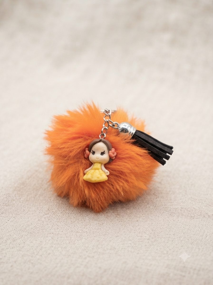 Porte clés Pompon Orange