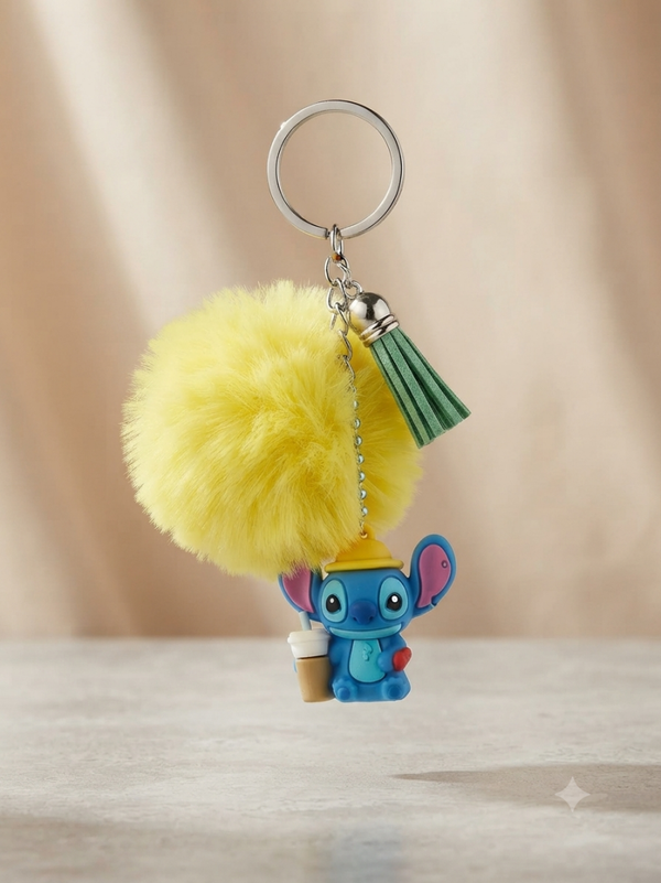 Porte clés Pompon Jaune