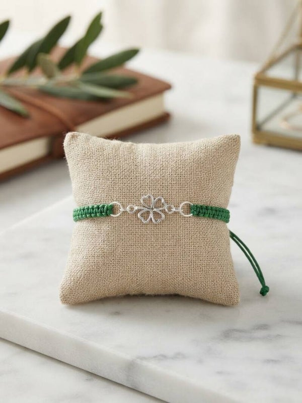 Bracelet Nylon Vert Trèfle