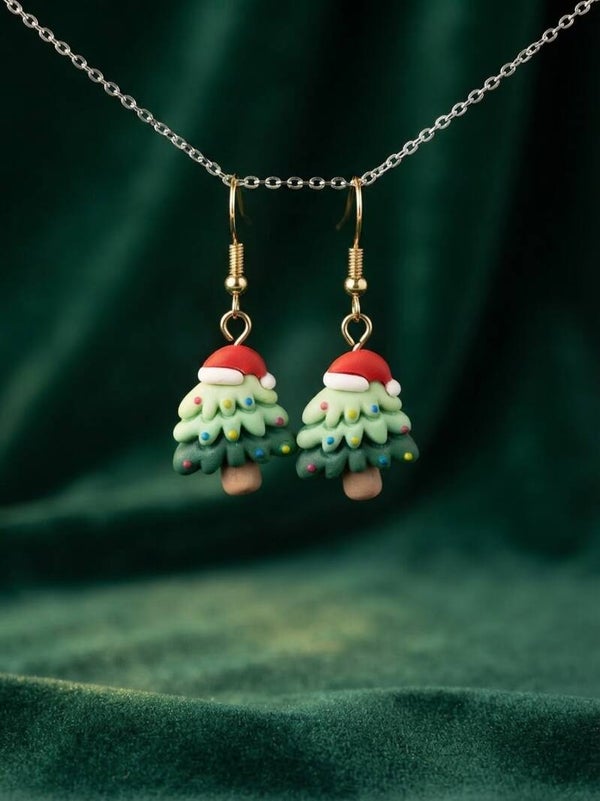 Boucles d'Oreilles Sapin de Noël