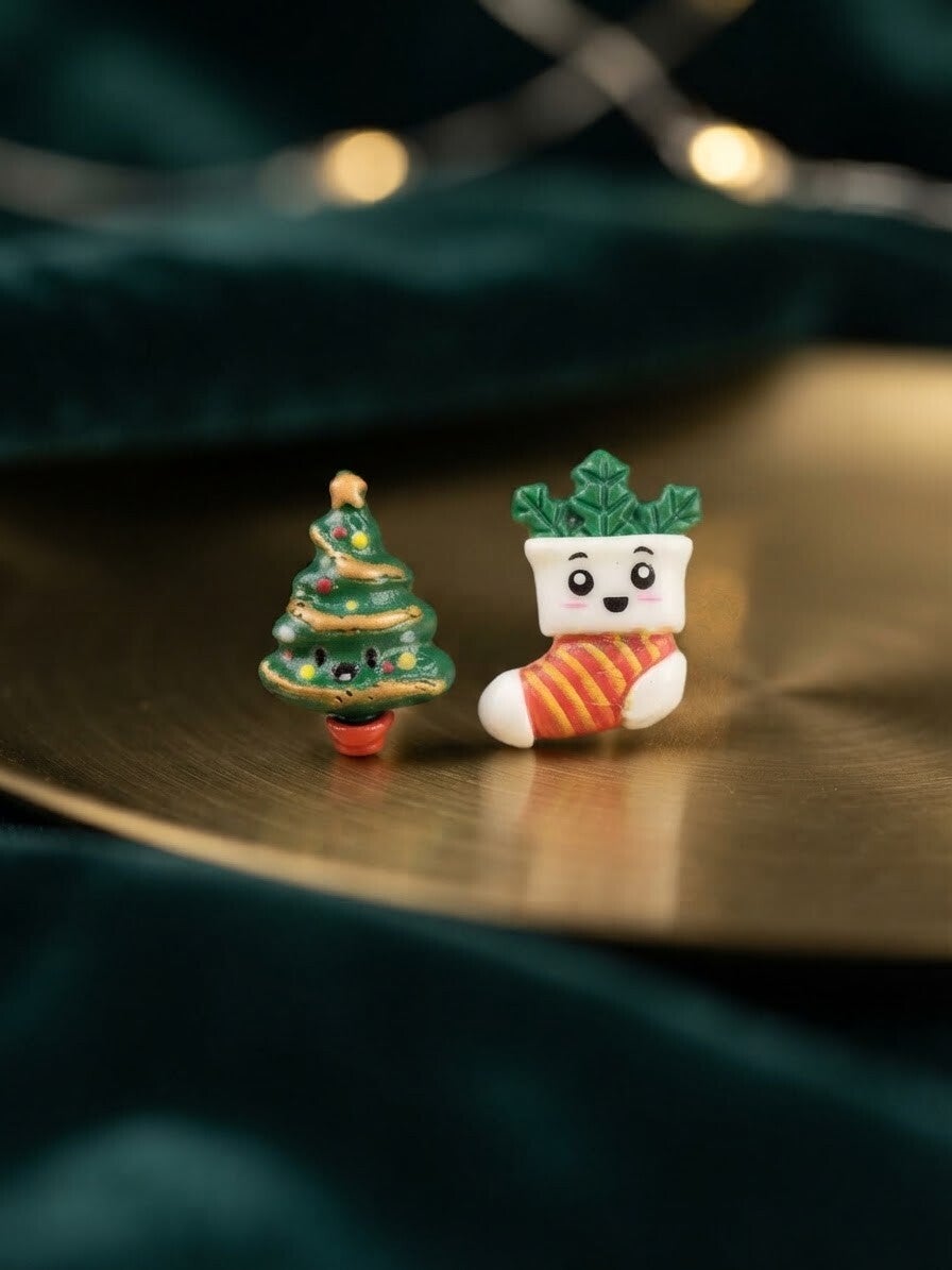 Boucles d'Oreilles Dépareillés Noël