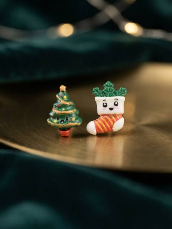 Boucles d'Oreilles Dépareillés Noël