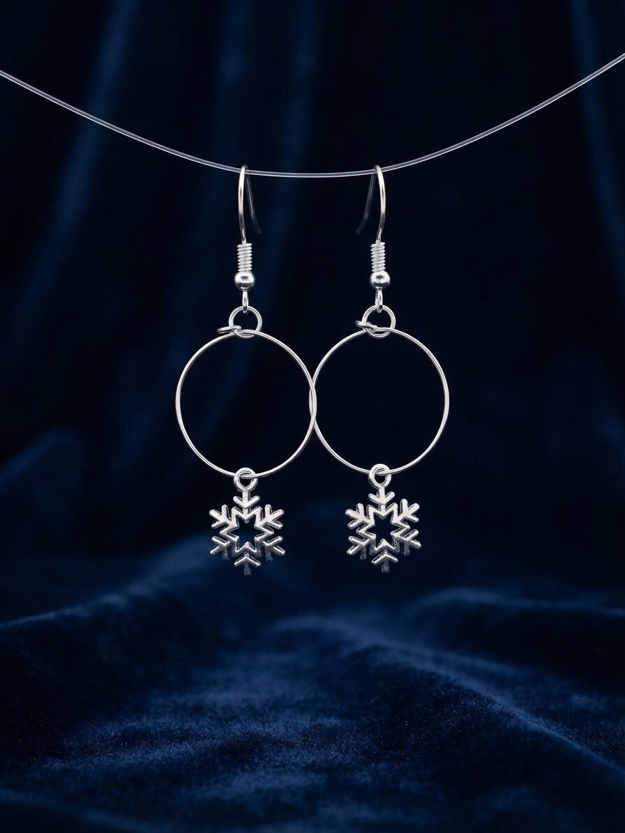 Boucles d'Oreilles Flocons Noël