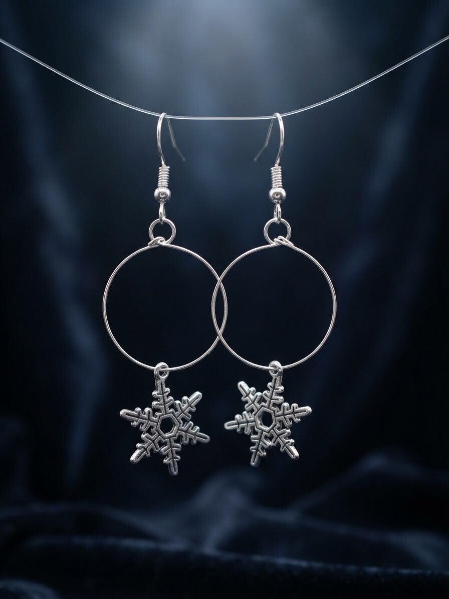 Boucles d'Oreilles Flocons Noël