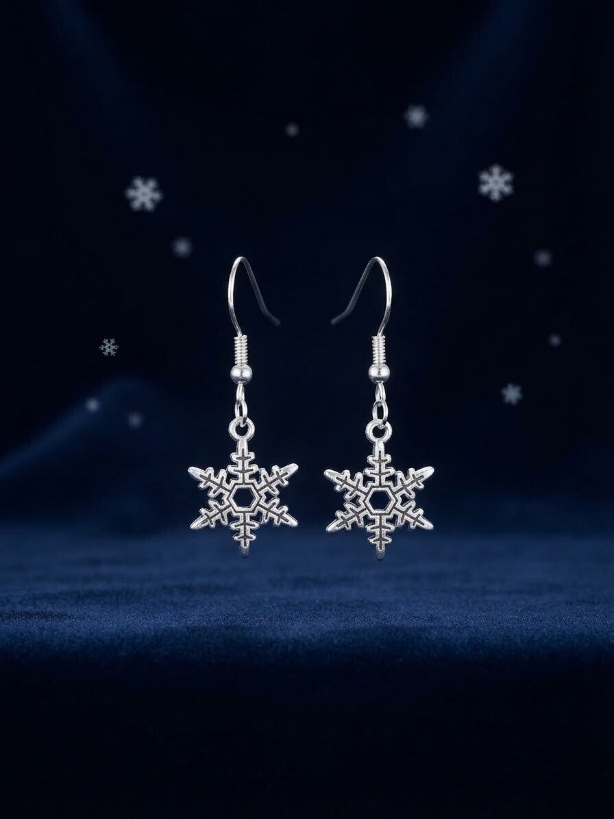 Boucles d'Oreilles Flocons Noël