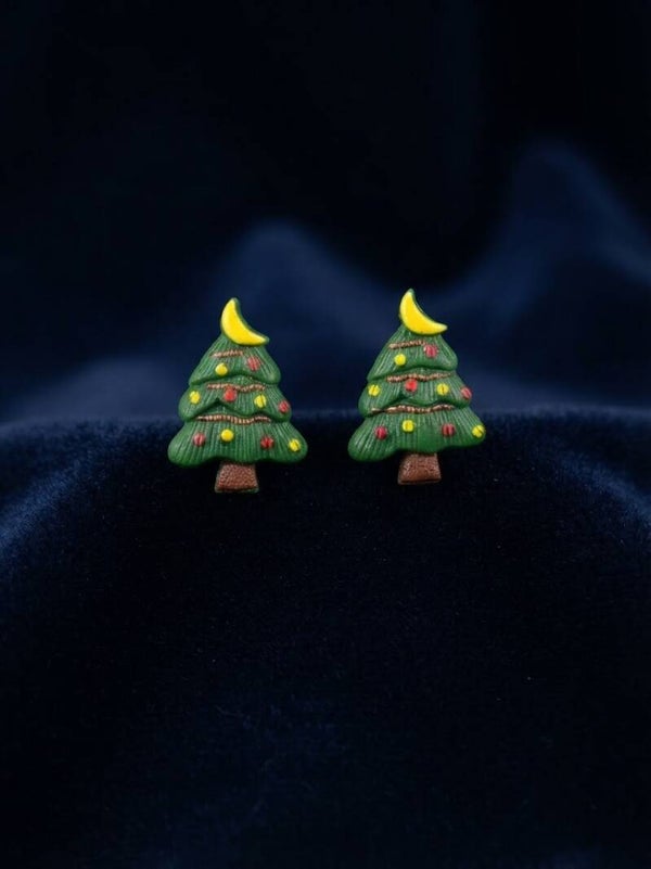Boucles d'Oreilles Sapin de Noël