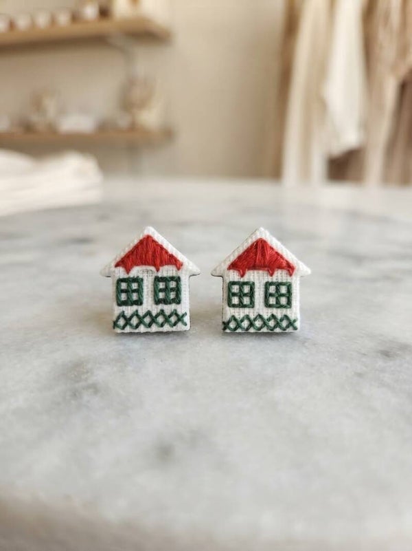 Boucles d'Oreilles Maison de Noël
