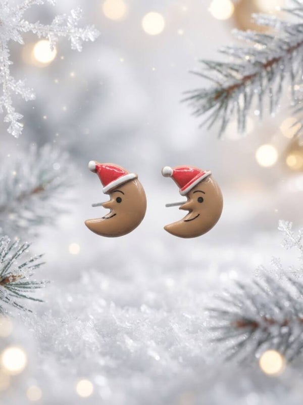 Boucles d'Oreilles Lune Noël