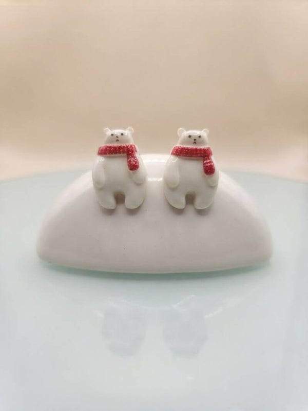 Boucles d'Oreilles Ours de Noël