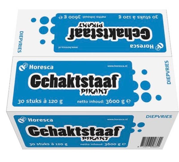 Gehaktstaaf (pikanto) 30 x 120 gram