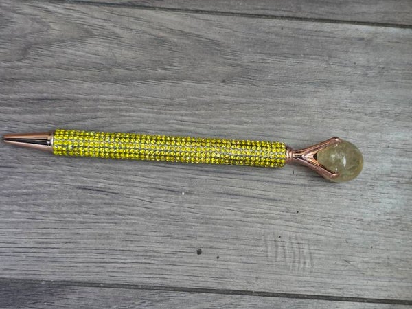 Yellow gem stone ink pen