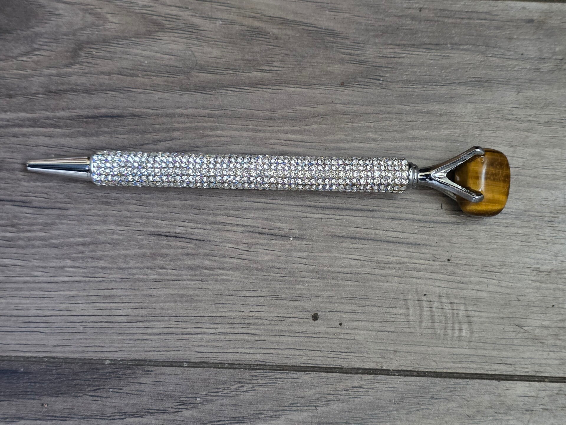 Brown gem stone ink pen