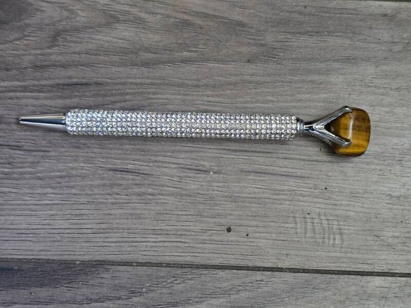 Brown gem stone ink pen