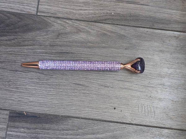 Purple gem stone ink pen