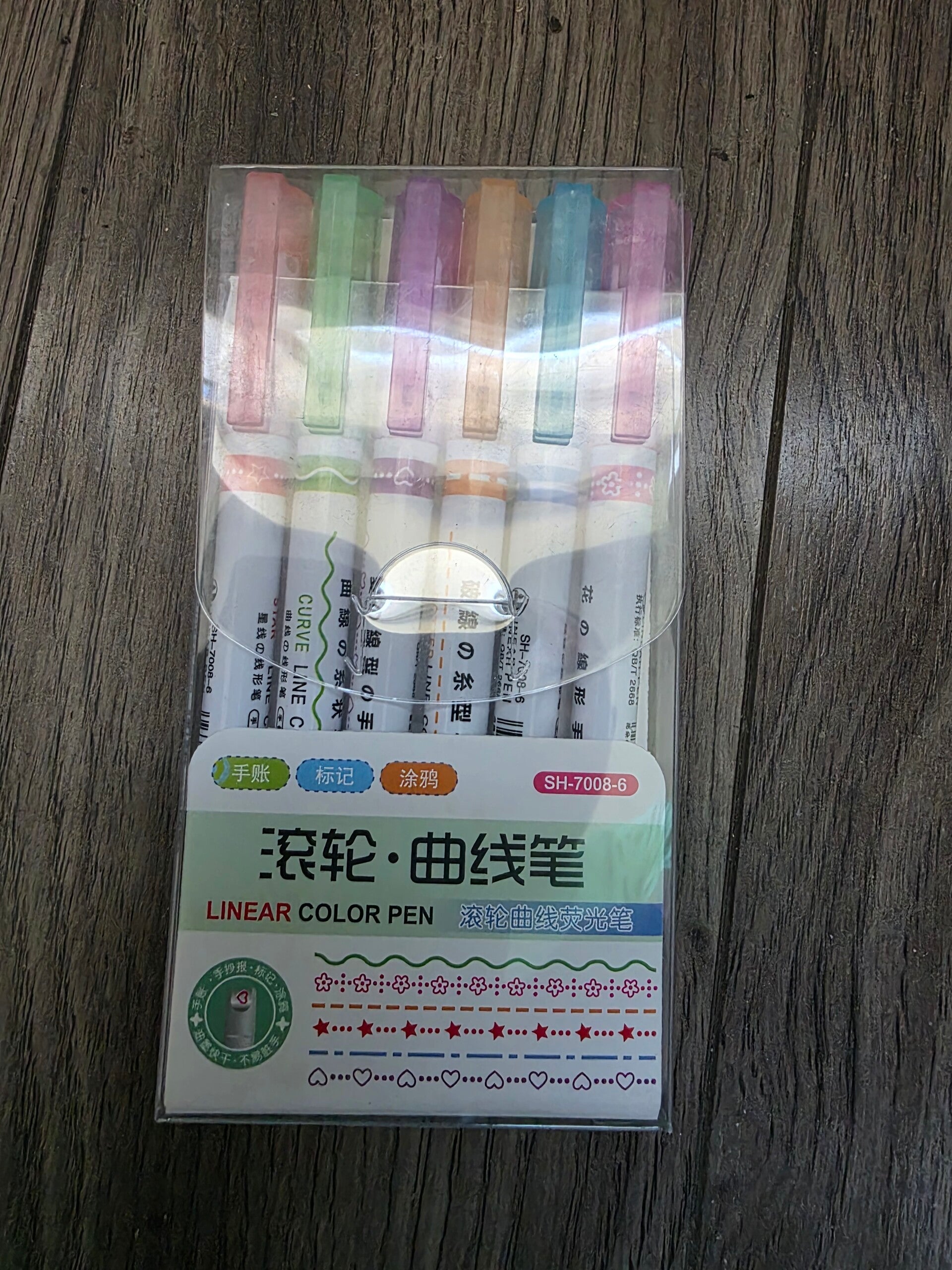 6 colors roller marker set