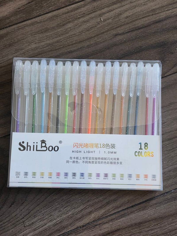 18 colors glitter gel pen set
