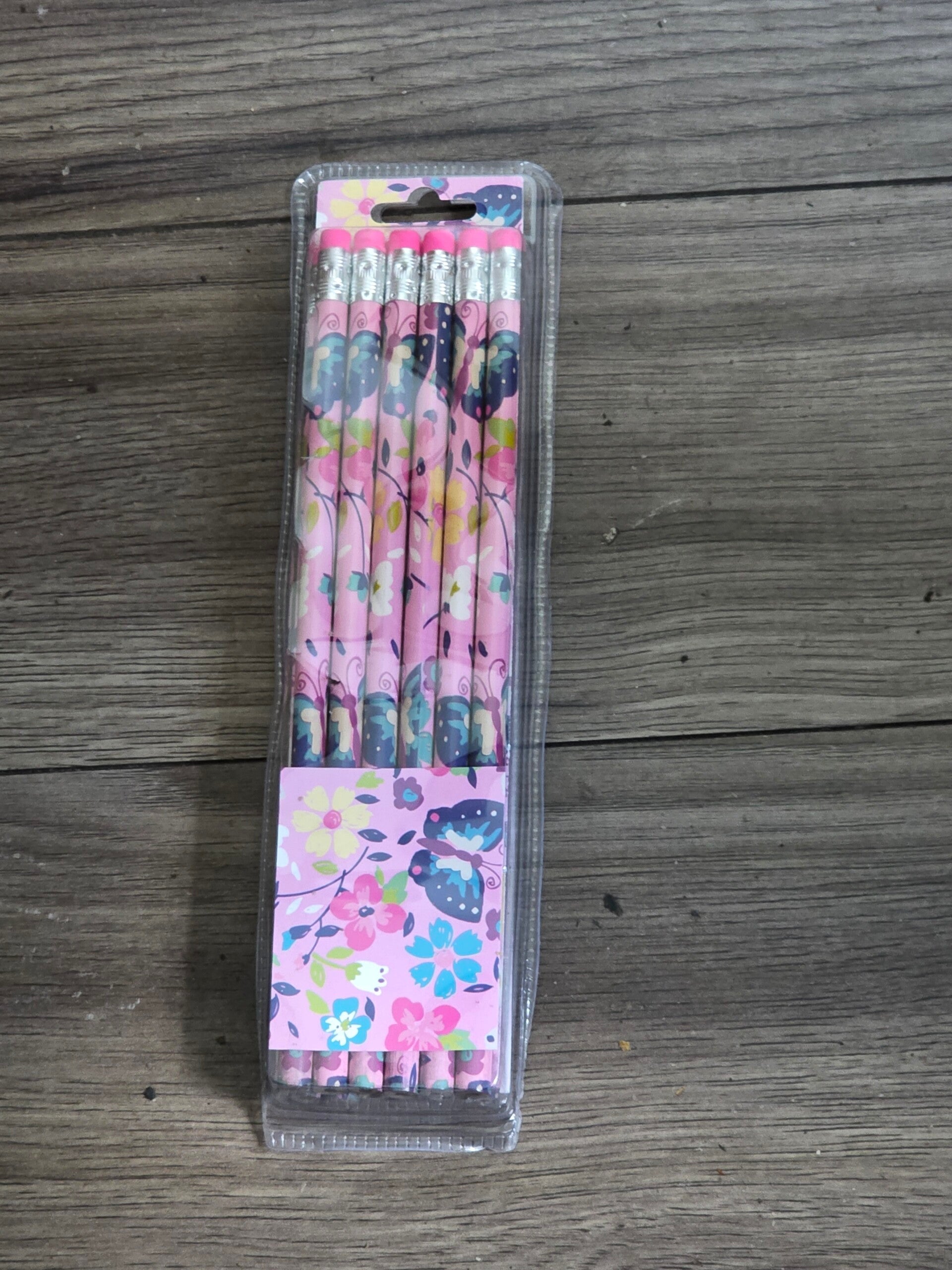 12 piece  blue butterfly pencils