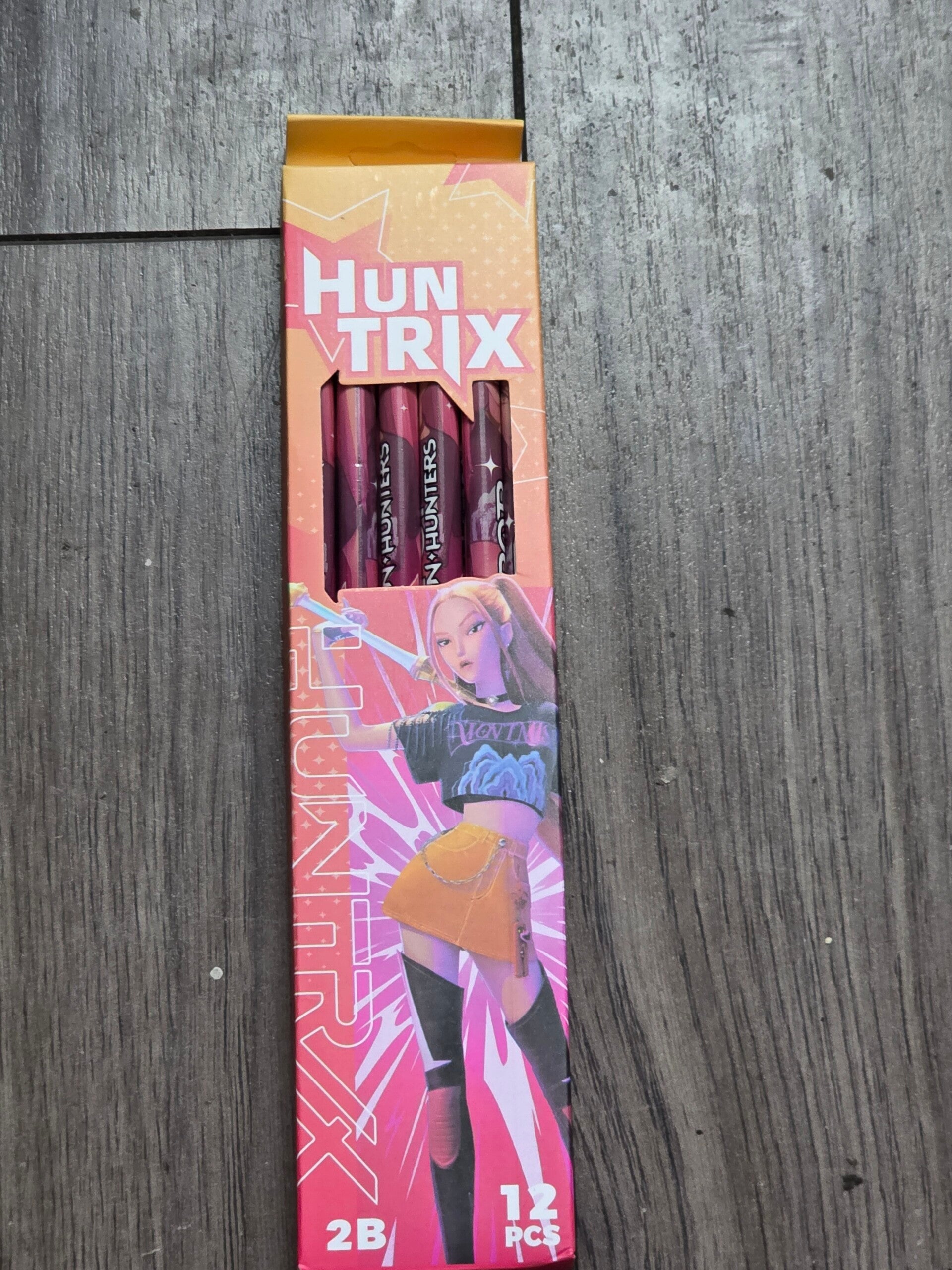 12 piece K-pop Orange mini pencils
