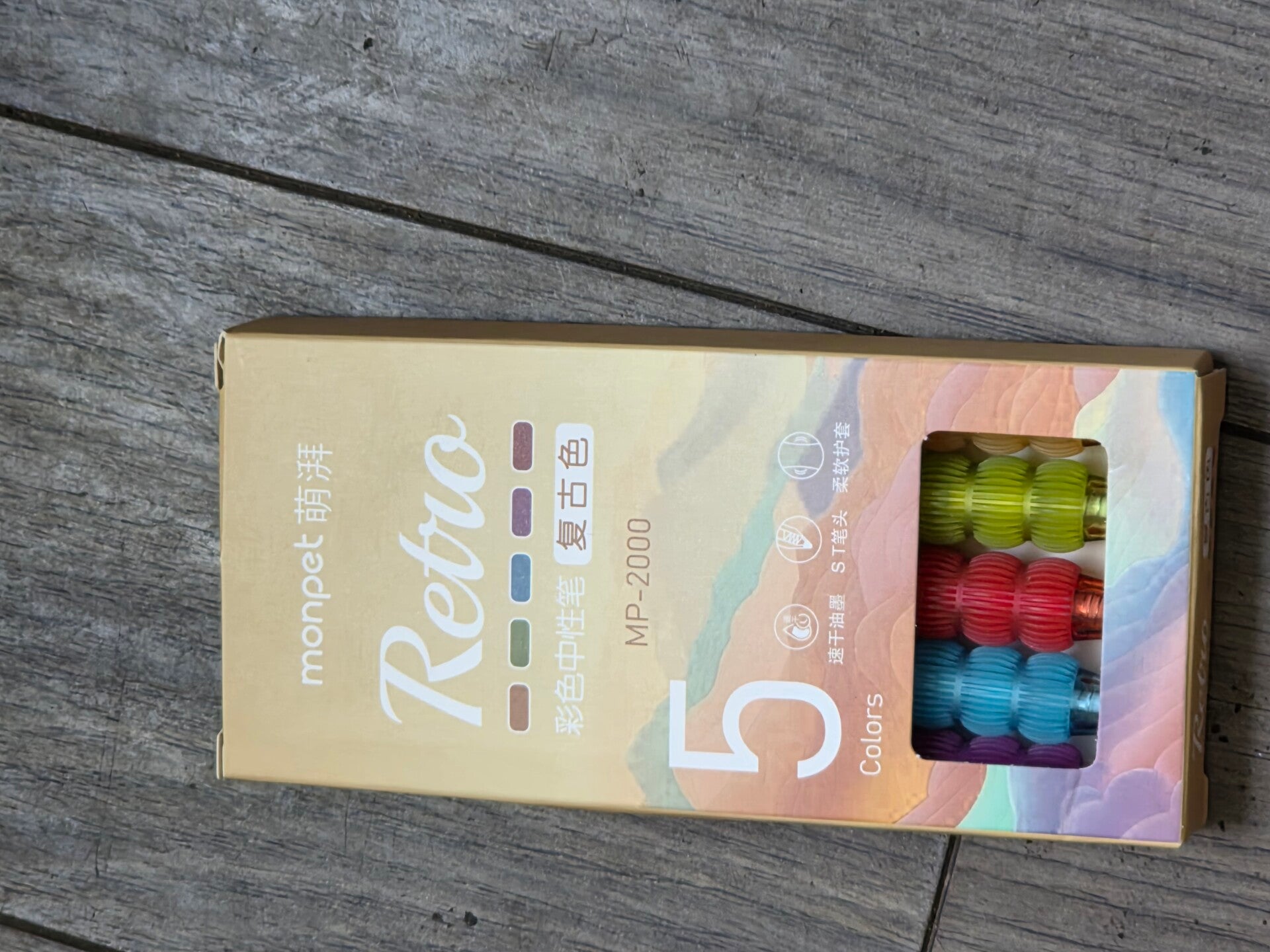 5 colors Retro theme ink pens
