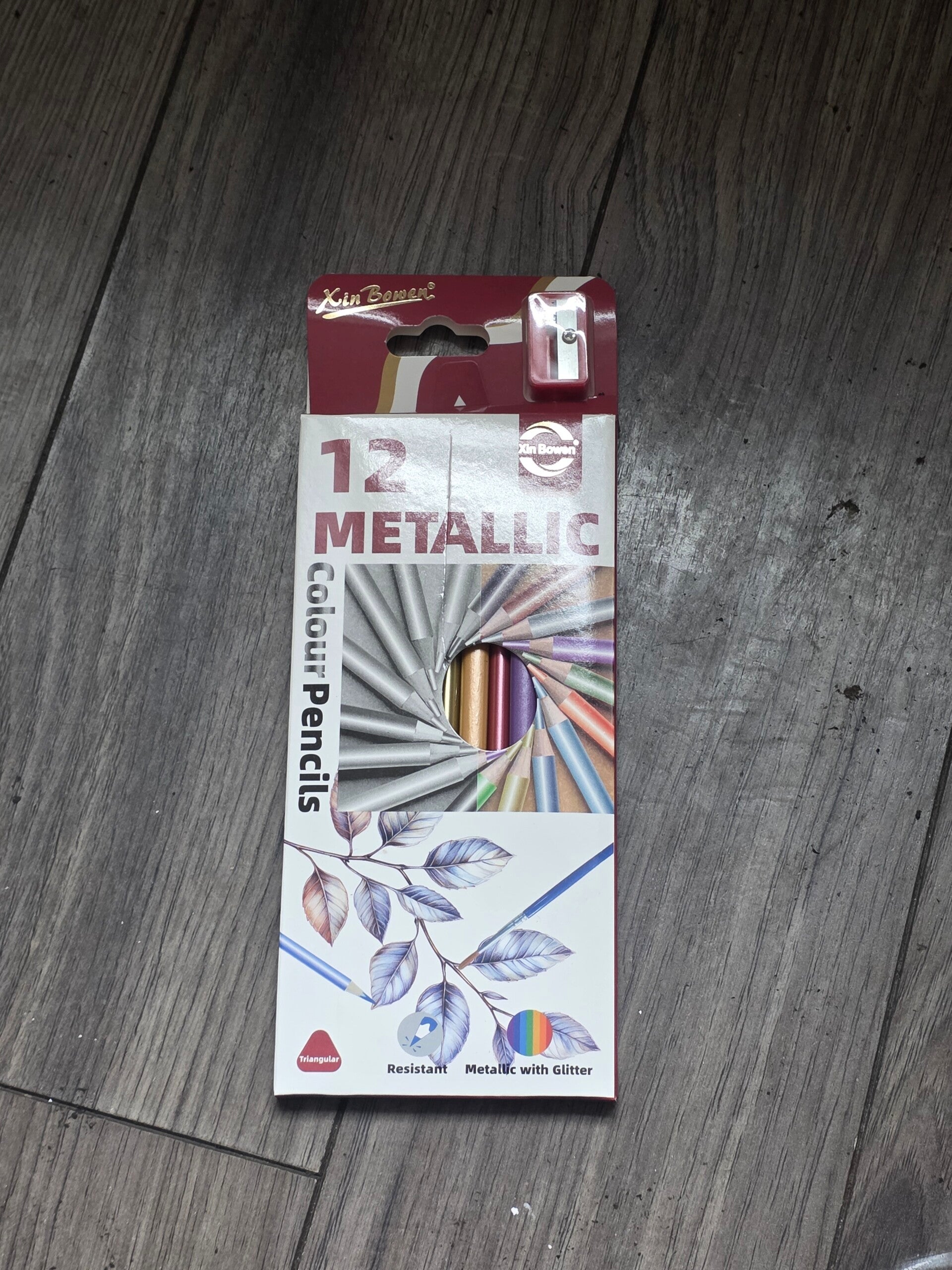 12 color Metallic style color pencil set