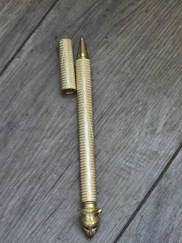 Wolf face ink pen - Gold Copper body