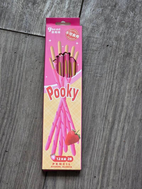 Strawberry Pooky candy themed 12 pencils