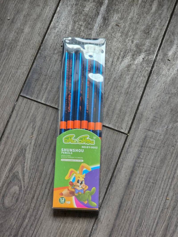 12 piece Bamboo knot style pencils- Blue Orange