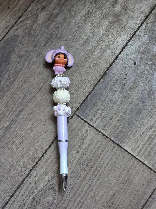 Purple Princess beaded ink pen