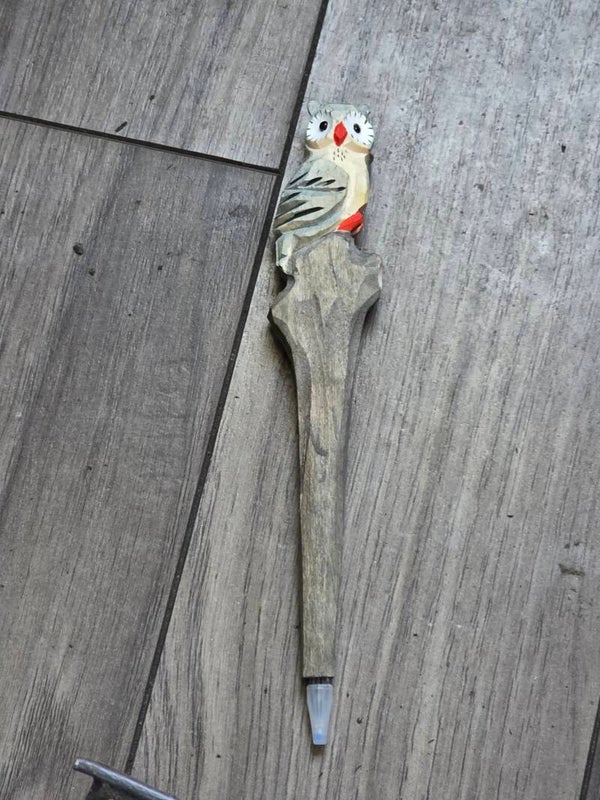 Wooden colorful owl ink pen