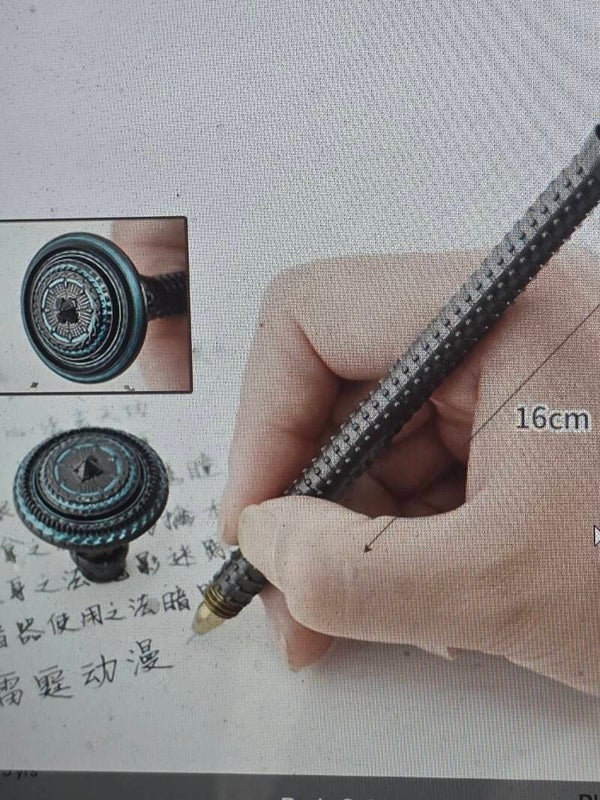Metal Sword Button Top style ink pen