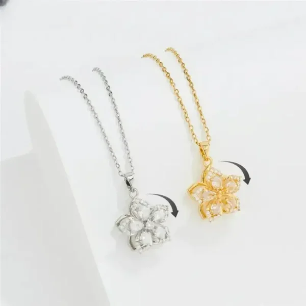 Collier Fleur Rotative Élégance