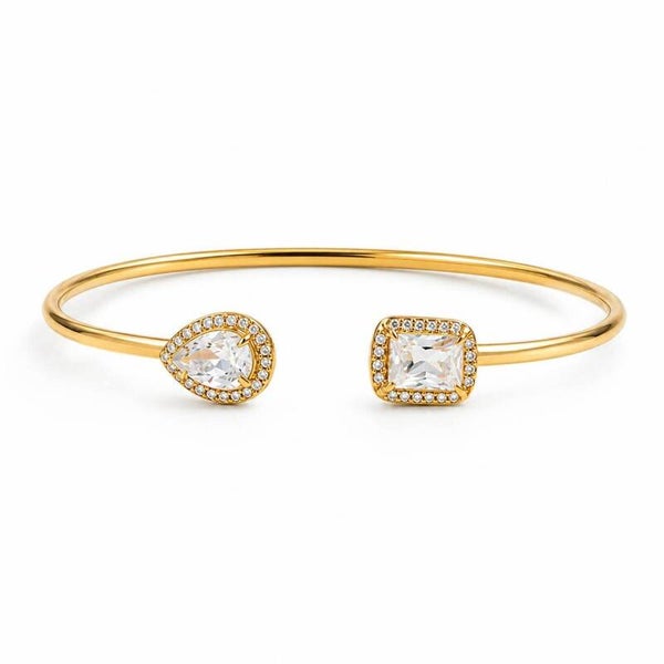 Bracelet Élégance Dorée à Double Cristal Premium