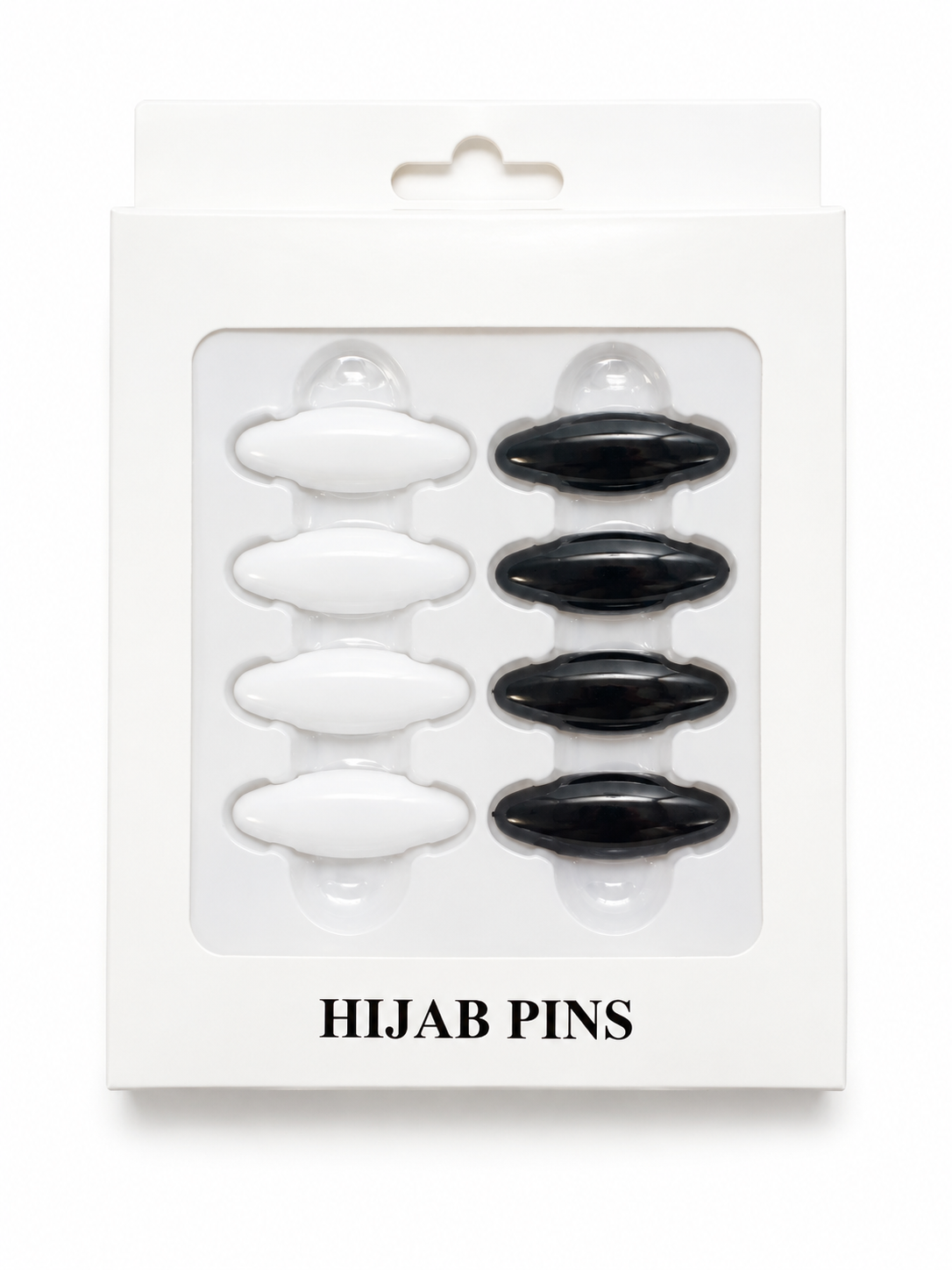 Boîte Épingles Hijab – Noir & Blanc