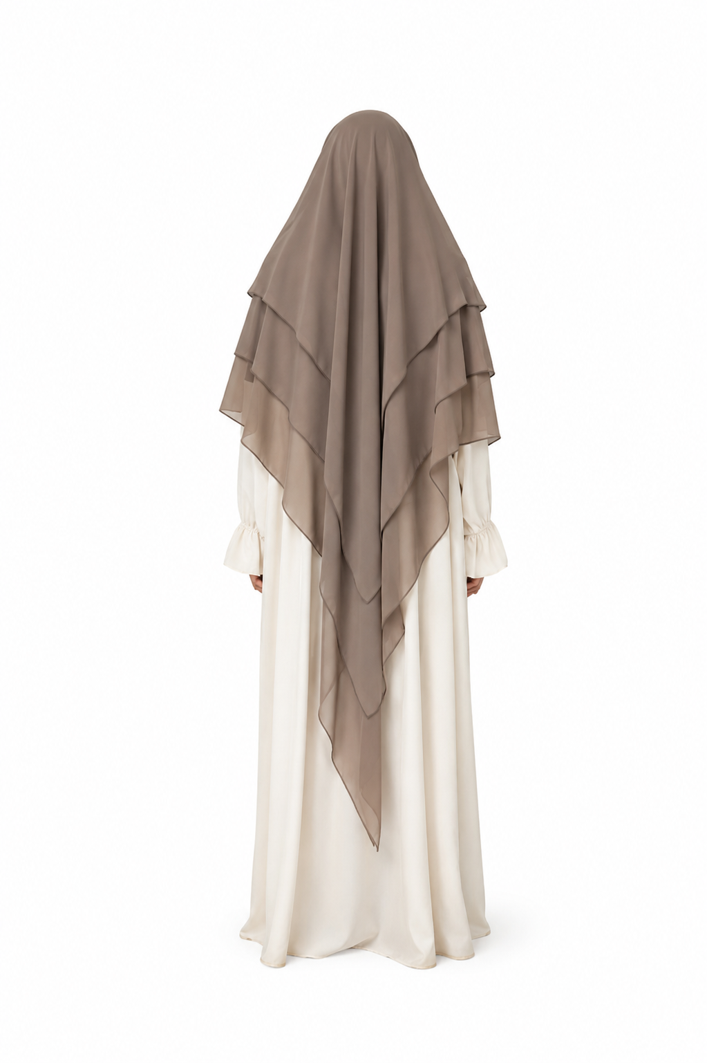 .Long Khimar 3 Voiles en Mousseline de Soie ✨
