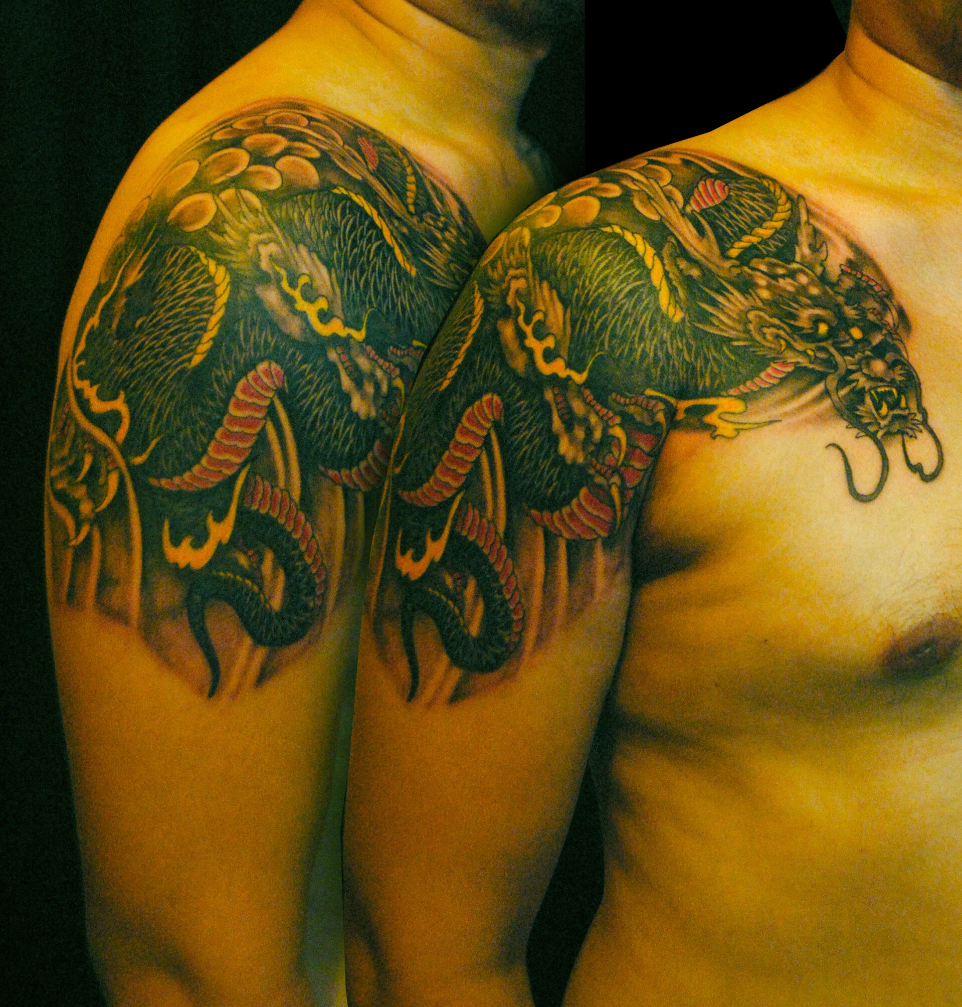 Dragon oriental tattoo