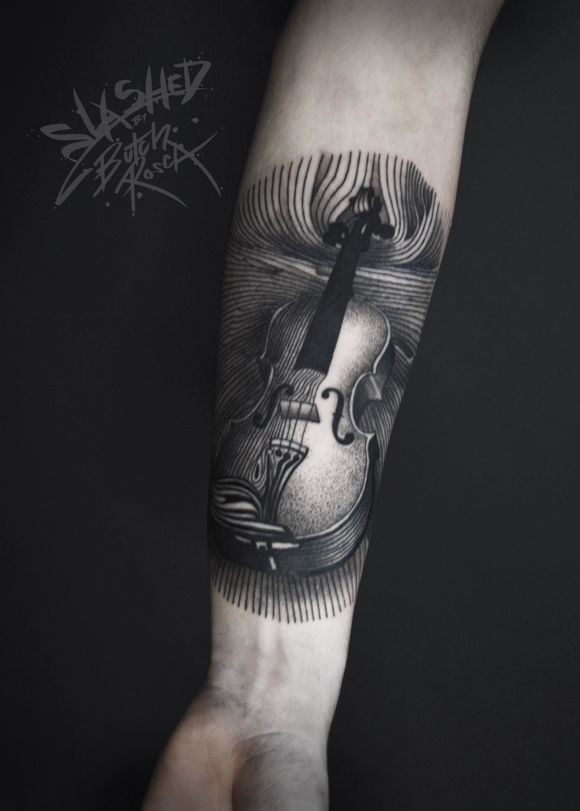 Violin line Tattoo