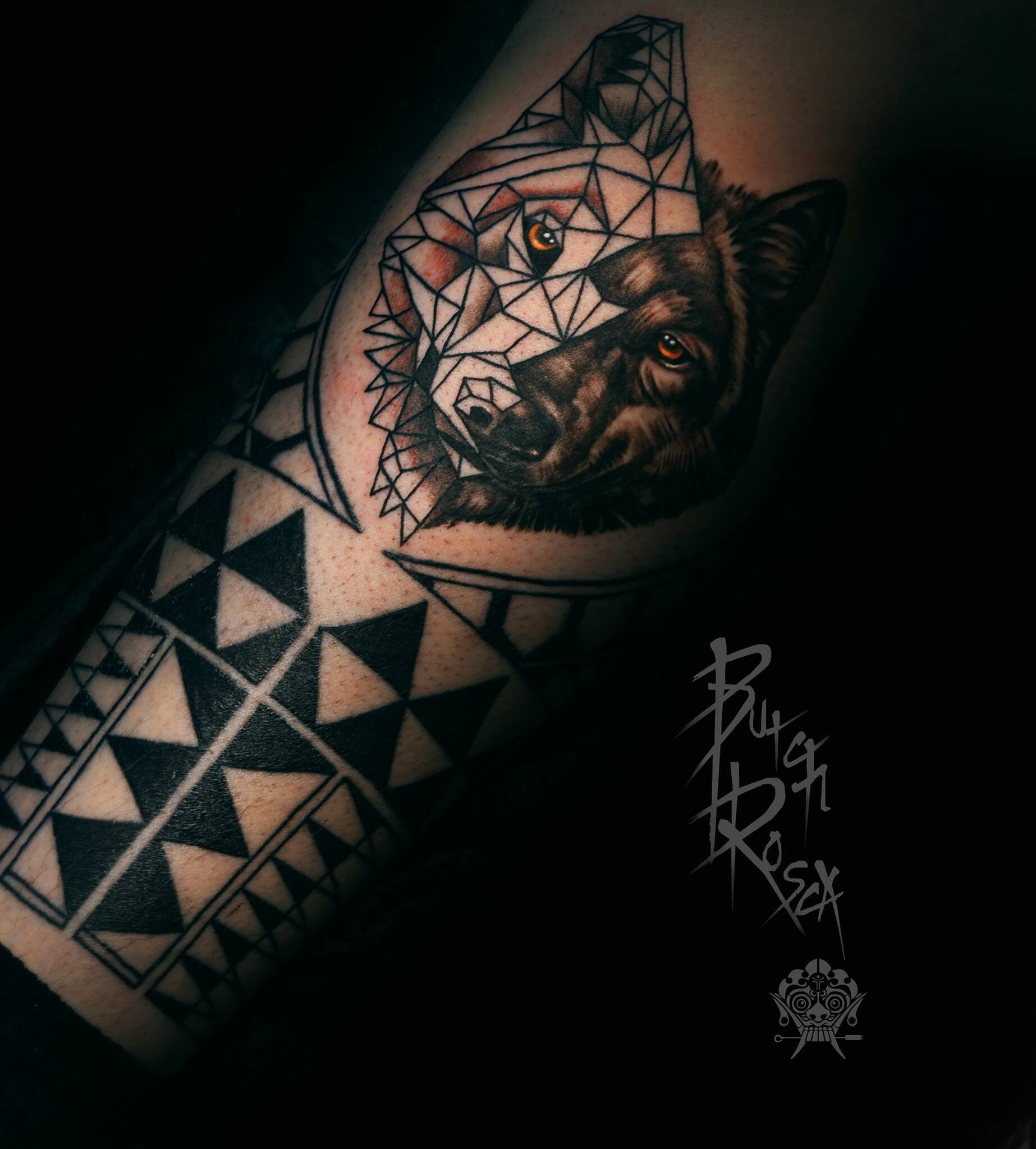wolf tribal tattoo