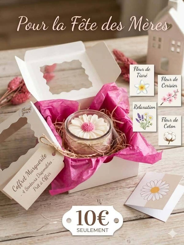 Coffret cadeaux: Bougie marguerite 🌼