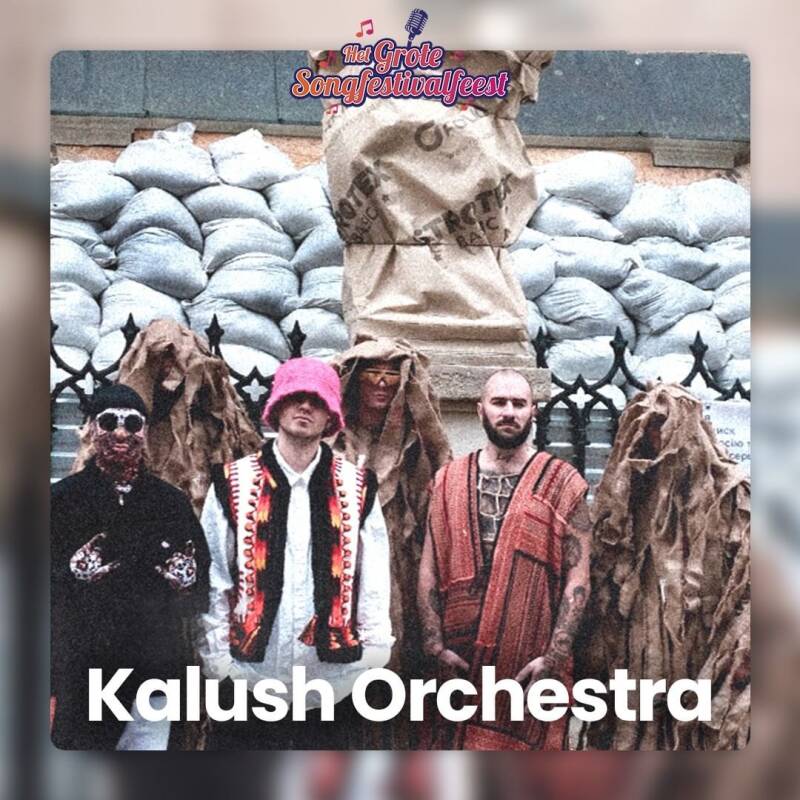 We are excited to announce that Kalush Orchestra will perform at Het Grote Songfestivalfeest 2022! 😍  Kalush Orchestra is a Ukrainian band that won the Eurovision Song Contest 2022 with 631 points, securing Ukraine's third Eurovision victory with their so