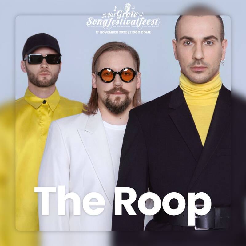Let's go to the Discoteque!🕺  We are happy to announce that The Roop will be performing at Het Grote Songfestivalfeest!  The Roop is a Lithuanian band. They represented Lithuania in the Eurovision Song Contest 2021 with their song "Discoteque," finishing 