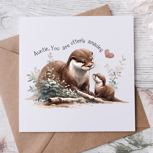 Otterly Awesome Auntie Birthday Card