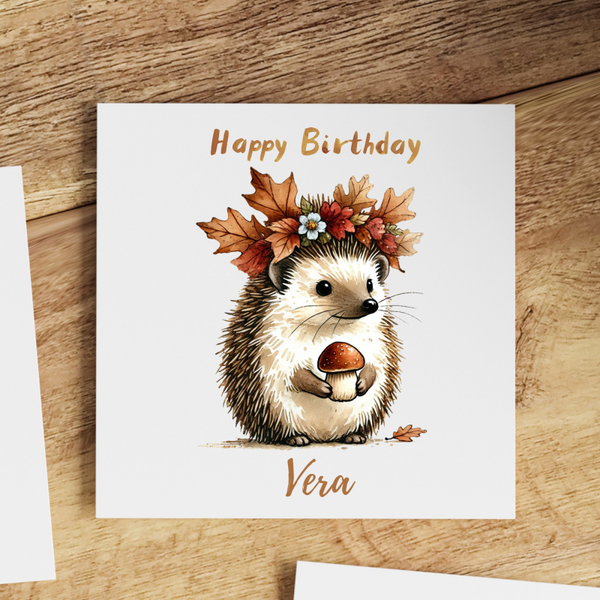 Autumn Hedgehog Card
