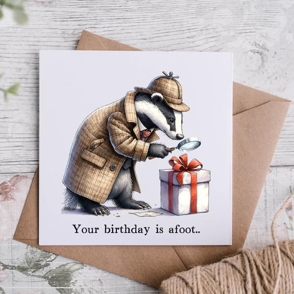 Badger Holmes Birthday Card