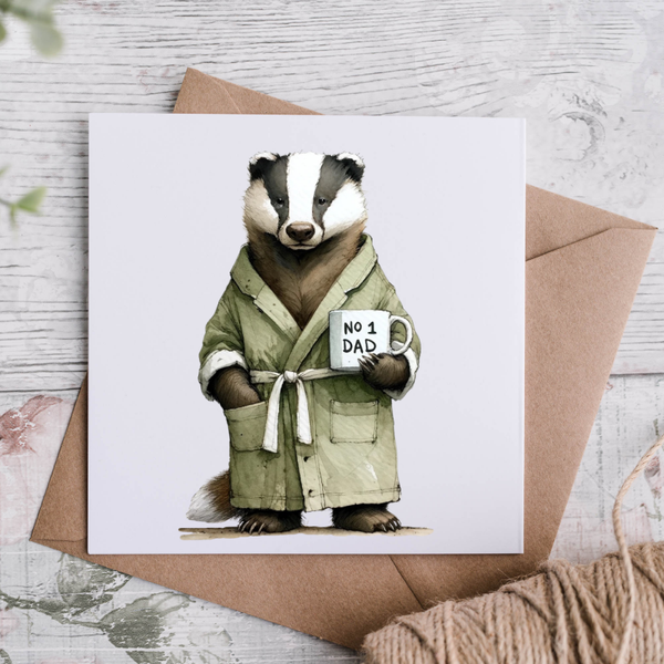 Green Badger Dad Card