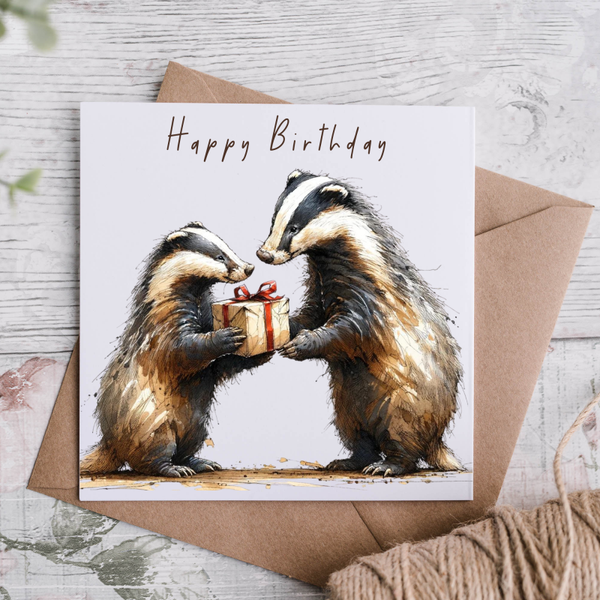 Badger Birthday Card