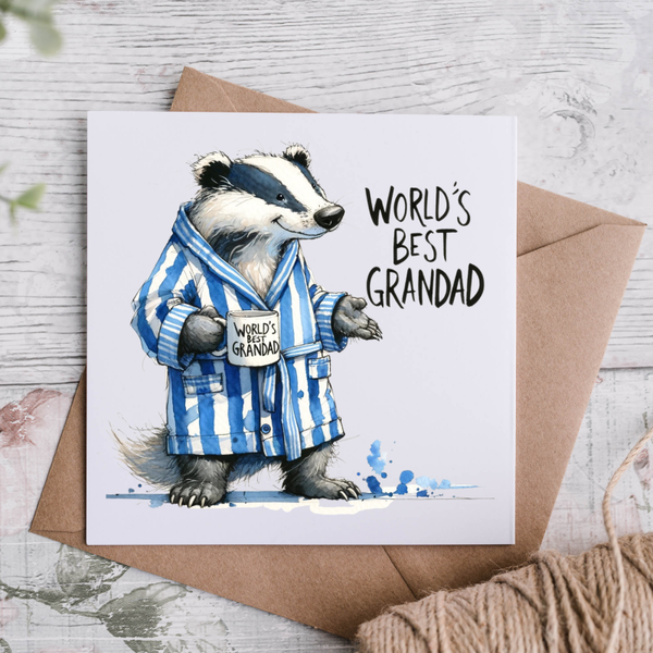 Best Grandad Badger Card