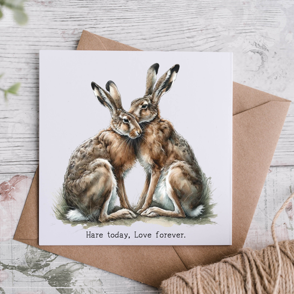 Hare Today, Love Forever Anniversary Card