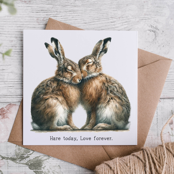 Hare Today, Love Furever Anniversary Card